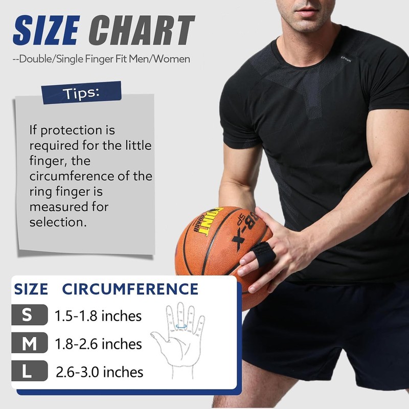 Vanzen Finger Splints, 2 Pack Neoprene Finger Buddy Straps, No