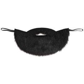 GYGYL Men's Fake Beard, Fake Mustache with Elastic Band, Easy Wear Facial Hair for Cosplay Costume and Festival Party-Black Color