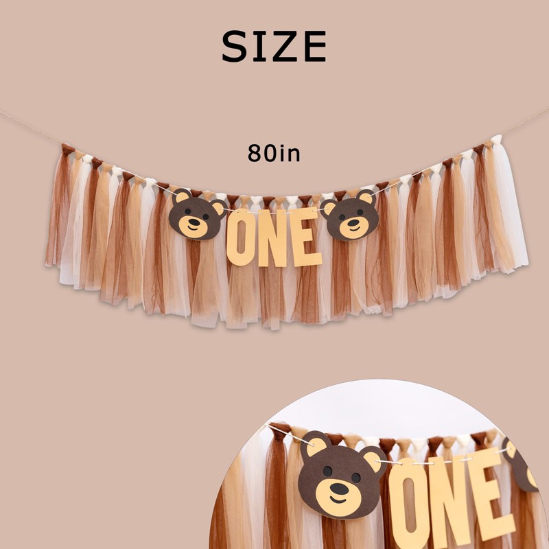 Raoformi Bear First Birthday High Chair Banner