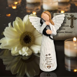 DUDULOVY Cat Memorial Gifts - Angel Statue, Black, Polyresin, Pet Memorial Products, Sculpture