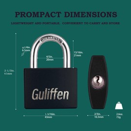 Guliffen Covered Aluminum Pad Lock, 4 Pack Outdoor Padlocks Weatherproof with Same Key, Gym Locker Lock for Shed, Gate, Mailbox, Cabinet, Storage Unit