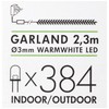 Serie Micro-LED-Lichtergirlande, 384-teilig, Farbe: warm white, 3mm, Kabel: schwarz, ca.