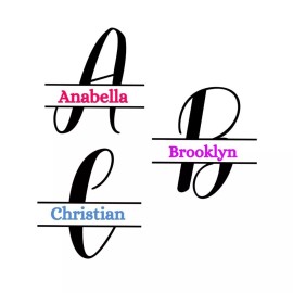 Split Monogram Alphabet SVG, PNG, JPG Monogram Alphabet Cut Files for Cricut