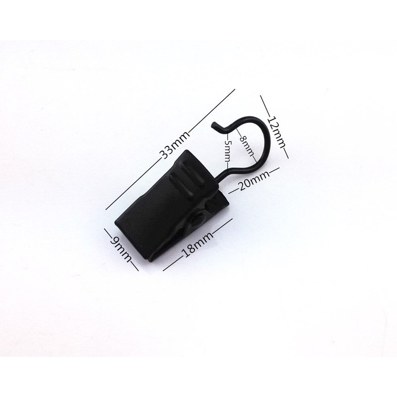 yueton 60pcs Black Metal Hook Clips Hanging Curtain Clip Hanger