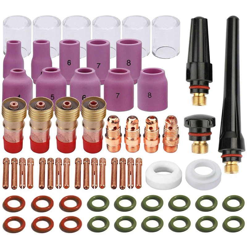 63PCS TIG Welding Torch Accessories kit Nozzle Collets Body Stubb