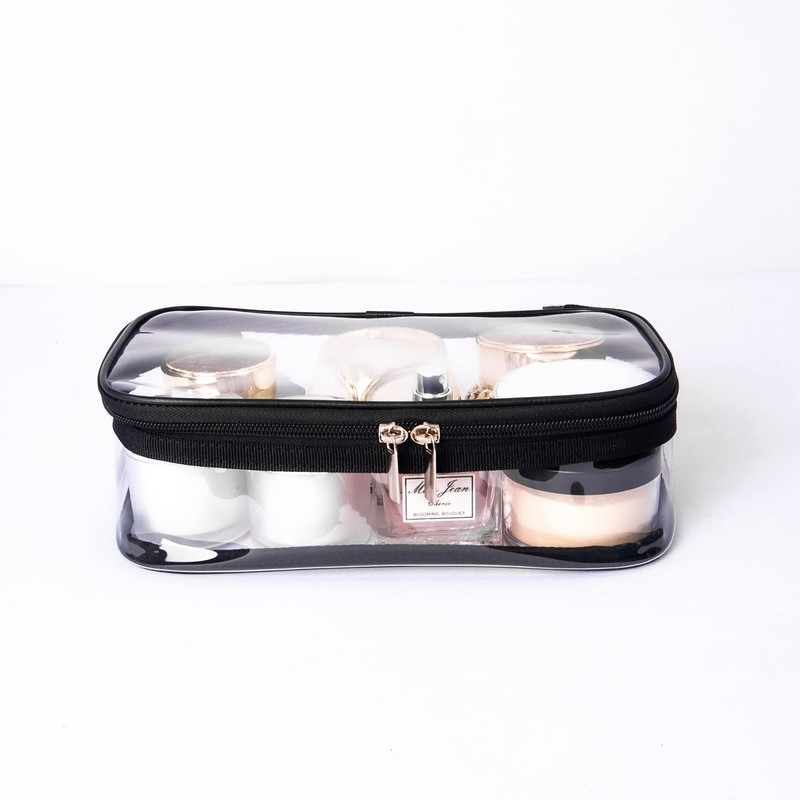 Jula Vance Portable Zippered Transparent Vinyl Travel Cosmetic Bag Clear