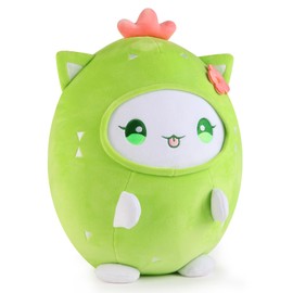 LOMBEE 12" Cute Plush Pillow Stuffed Animal, Soft Kawaii Plushie Gift for Kids (Cactus Cat)