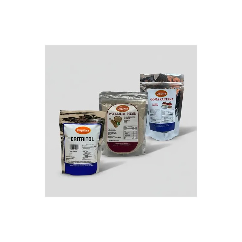 Eritritol, Goma Xantana Y Psyllium Husk Keto 250 Gramos C/u