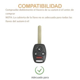 OFFCURVE Funda para Llavero de Honda, Protector de Llave con 3 Botones, Accesorios para Llaves de Coche Compatible con 2003-2012 Accord / 2006-2013 Civic EX / 2009-2015 Pilot /2005-2006 CR-V