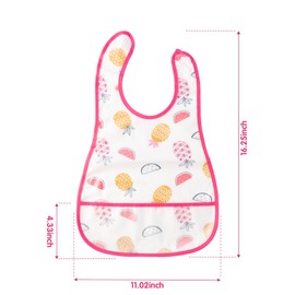 R HORSE 5Pcs Baby Bibs Set Cotton Toddler Bibs with Crumb Catcher Pocket & Snaps Baby Feeding Bibs Waterproof Food Bibs Infant Feeding Bibs with Fruit Pattern for Infants Babies Toddler 6-36 Months