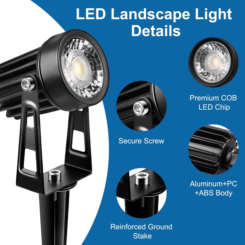 YGS-Tech All-in-One Low Voltage Landscape Lighting Kit, 8-Pack Landscape Lights