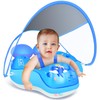 LAYCOL Baby Pool Float with UPF50+ Sun Protection Canopy,Add Tail
