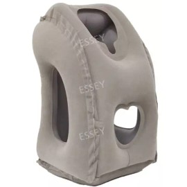 Essay Company Affiliate 여행 U자형 에어 베개 휴대용 기내용 쿠션 목베게 비행기 Travel U-Shaped Air Pillow Portable Airline Cushion Neck Pillow for Airplane [A. Light Gray 5th Generation]