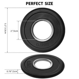 KK Weight Plates 2 inch hold cast iron Barbell Weight Set - Weight Disc Pair For Women & Men Home & Gym Strength Training Weightlifting Workout (2 x 0.5KG)