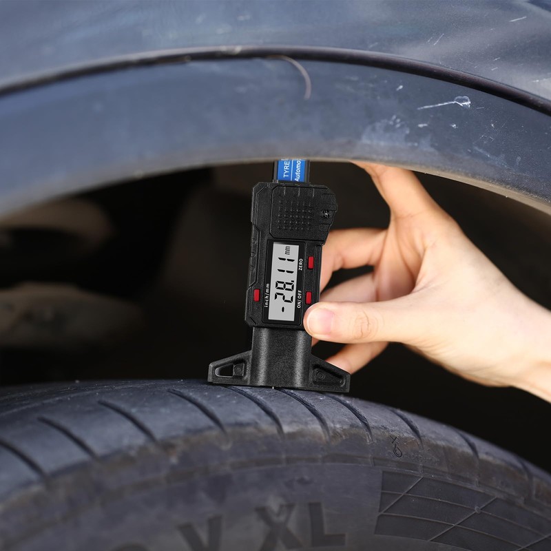 Frienda 6 Pieces Tire Tread Depth Gauge Tool Digital LCD