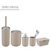 WENKO Brasil Swing Lid Cosmetic Bin, Taupe, S, Bathroom, Table