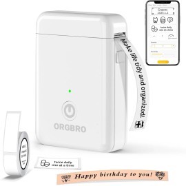 ORGBRO Label Maker Machine with Tape, X1 Portable Bluetooth Mini Label Printer