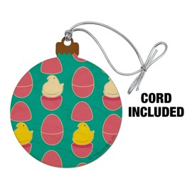 GRAPHICS & MORE Peeps Hatching Out of Plastic Easter Eggs Pattern Wood Christmas Tree Holiday Ornament