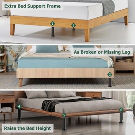 JiGiU 4Pcs Bed Legs Adjustable Height Bed Support Legs 7.08-12.6 inch Bed Frame Center Support Legs Heavy Duty Steel Bed Replacement Legs Bed Slats for Bed Frame Bed Center