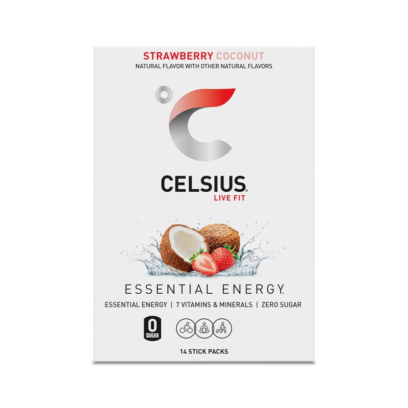 CELSIUS On The Go Strawberry Coconut, Sugar Free Energy Drink
