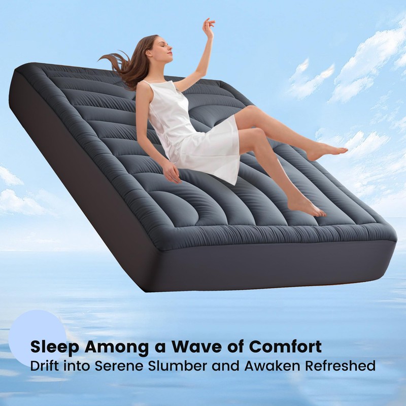 Waterproof Mattress Pad Queen, Quilted Fitted Queen Mattress Topper, Five-Layers