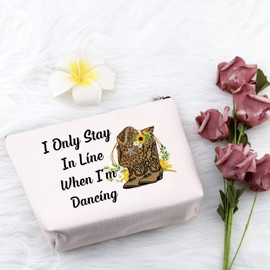 PXTIDY Line Dancing Cosmetic Bag Line Dance Gifts Country Dancer Gift Western Country Music Dancing Dancer Zipper Pouch Makeup Bag