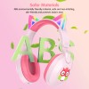 LOBKIN Kids Headphones Microphone Toddler Cat Ear LED Light Rotatable