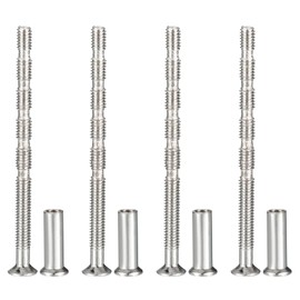 PATIKIL Cabinet Handle Screws M4x60, 4Pcs Break Away Screws Drawer Pull Screw Phillips Drive Flat Countersunk Head Bolts with Sleeve for Door Handle Lever