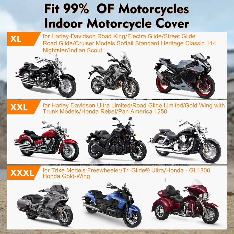 Indoor Motorcycle Cover, Soft Stretch Elastic Dustproof Protection Windproof Cover