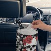 DELORIGIN Skull Roses Butterflies Car Trash Can Waterproof Car Garbage