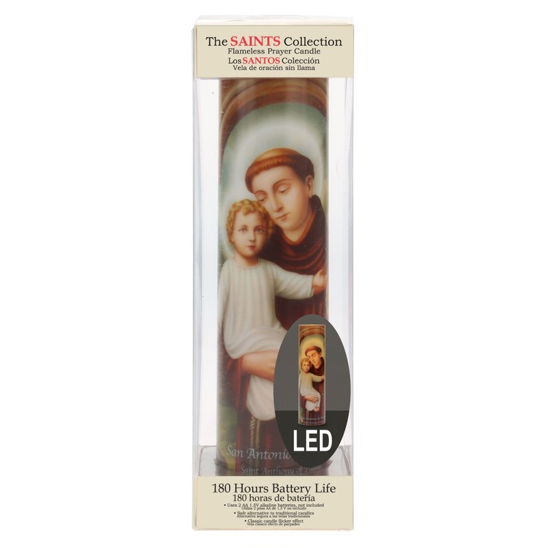 Saints Collection St. Anthony Flickering LED Prayer Candle - English