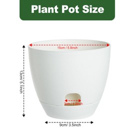 IWNTWY Self Watering Pots Set, 3 Pack 6 Inch Self Watering Pots for Indoor Outdoor Plants, Plastic Planter with Drainage Holes and Deep Reservoir for African Violet, Spider, Orchid