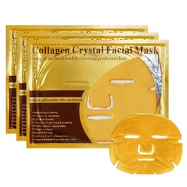 3x New Crystal 24K Gold Powder Gel Collagen Face Mask Masks Sheet Patch,Anti Ageing Aging,Skincare,Anti Wrinkle,Moisturising,Moisture,Hydrating,Uplifting,Whitening,Remove Blemishes & Blackheads