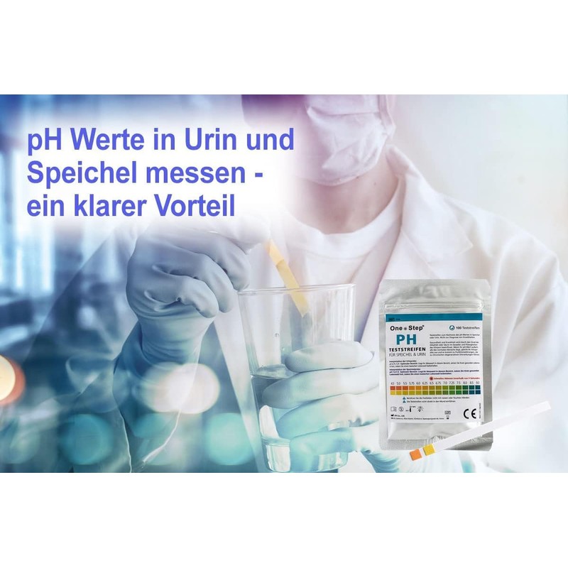 100 One+Step pH Test Strips for Urine and Saliva, pH
