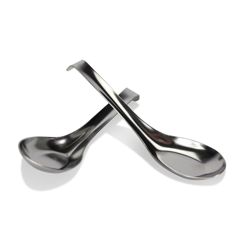 Thai Stainless Steel Ramen Spoon, Zebra Brand, Pack of 2