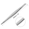 sourcingmap 1 Pcs 10-Inch Stainless Steel Straight Blunt Tweezers Serrated