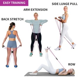 Pilates Reformer Bands - Pilates Band with Handles for Full-Body Workout, Pilates Resistance Bands Set for Home Gym, Portable Strength Training Equipment Fitness Accessories for Women & Men