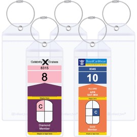 WADY Luggage Tag Holder for Cruise Ships - 5 Pack Clear Tags for Carnival and All Cruise Lines - Ship Essentials