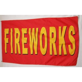 FIREWORKS Flag Firework Tent Business Advertising Banner Store Pennant 3x5 July