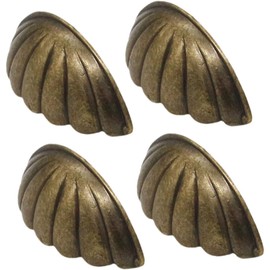 4pcs Shell Handle Vintage Drawer Knobs Cabinet Door Knobs Antique Knobs Retro Cabinet Pulls,Antique Drawer Handles Kitchen Pulls for Cabinets Dresser Handles