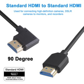 Danfetsoy 8K Right Angle HDMI Coiled Cable 1Ft-4Ft, HDMI Male to Male Coiled Cable 48Gbps Support 8K@60Hz Suitable for Computers, Monitors, Projectors(Right Angle)