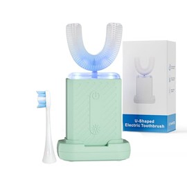 Cepillo de dientes eléctrico en forma de U para adultos, cepillo de dientes eléctrico con resistencia al agua IPX7, cepillo de dientes ultrasónico par