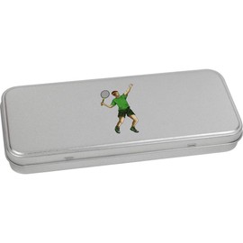 Azeeda 'Tennis Player' Metal Hinged Stationery Tin/Storage Box (TT00100569)