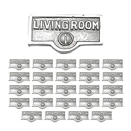 25 Switch Plate Tags LIVING ROOM Name Sign Labels Chrome Brass | Renovator's Supply
