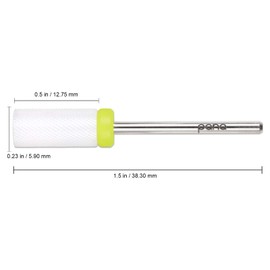PANA Flat Top Small Barrel 3/32" Ceramic Bit - Extra Fine Grit - Fast remove Acrylic or Hard Gel Nail Drill Bit for Manicure Pedicure Salon Professional or Beginner