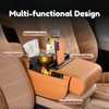 TNDCKP Car Center Console Pad Leather Armrest Pad w/Cup Holder,
