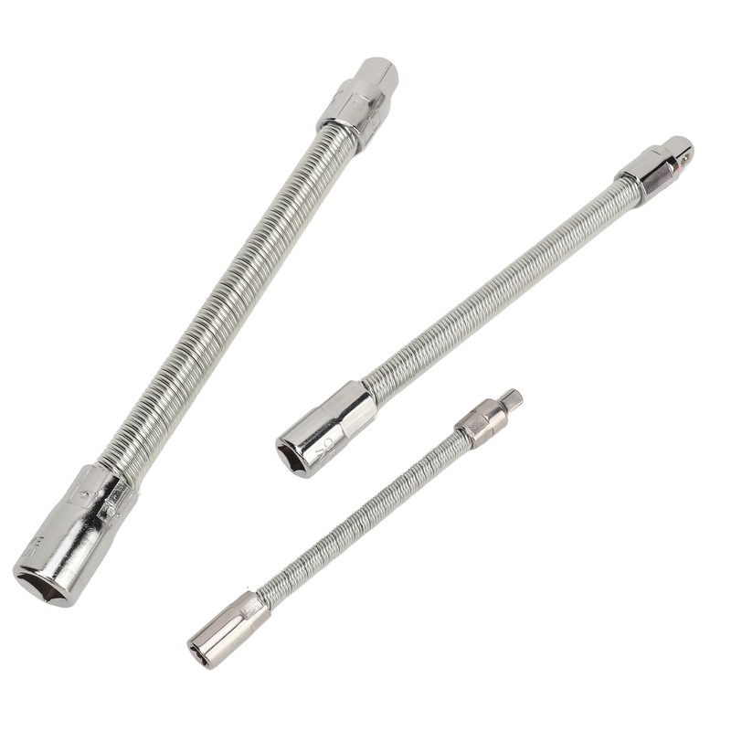 3PCS Flexible Extension Rods Wrench Socket Universal Connecting Rod for