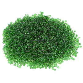 M METERXITY High Luster Round Fire Glass Beads, Glass Gems, Glass Pebbles, Glass Marbles for Vases/Fire Pit/Crafts/Aquarium/Garden Decorations 5-7mm, 350g/0.77-Pound [Green]