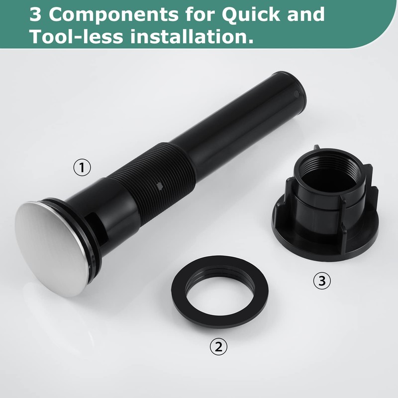 PARLOS Pop Up Drain Stopper with Overflow for Bathroom Sink