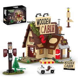 House Mini Building Blocks Set Wooden Cabin Model Kit Forest Cottage Construction Toy for Adults and Teens Creative Gift Home Display 1047 PCS